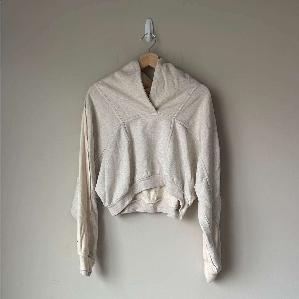 Daily Practice by Anthropologie V-Neck Shawl Collar Sweatshirt Neutral Size XS